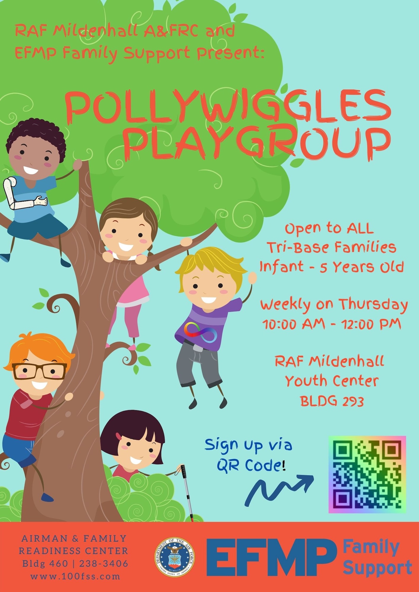 The Pollywiggles Playgroup is designed to increase readiness and resilience and provide children and their families a weekly opportunity for inclusive play. The playgroup is open to all tri-base families, infants to 5-year-olds and their caregivers. (Courtesy Graphic)