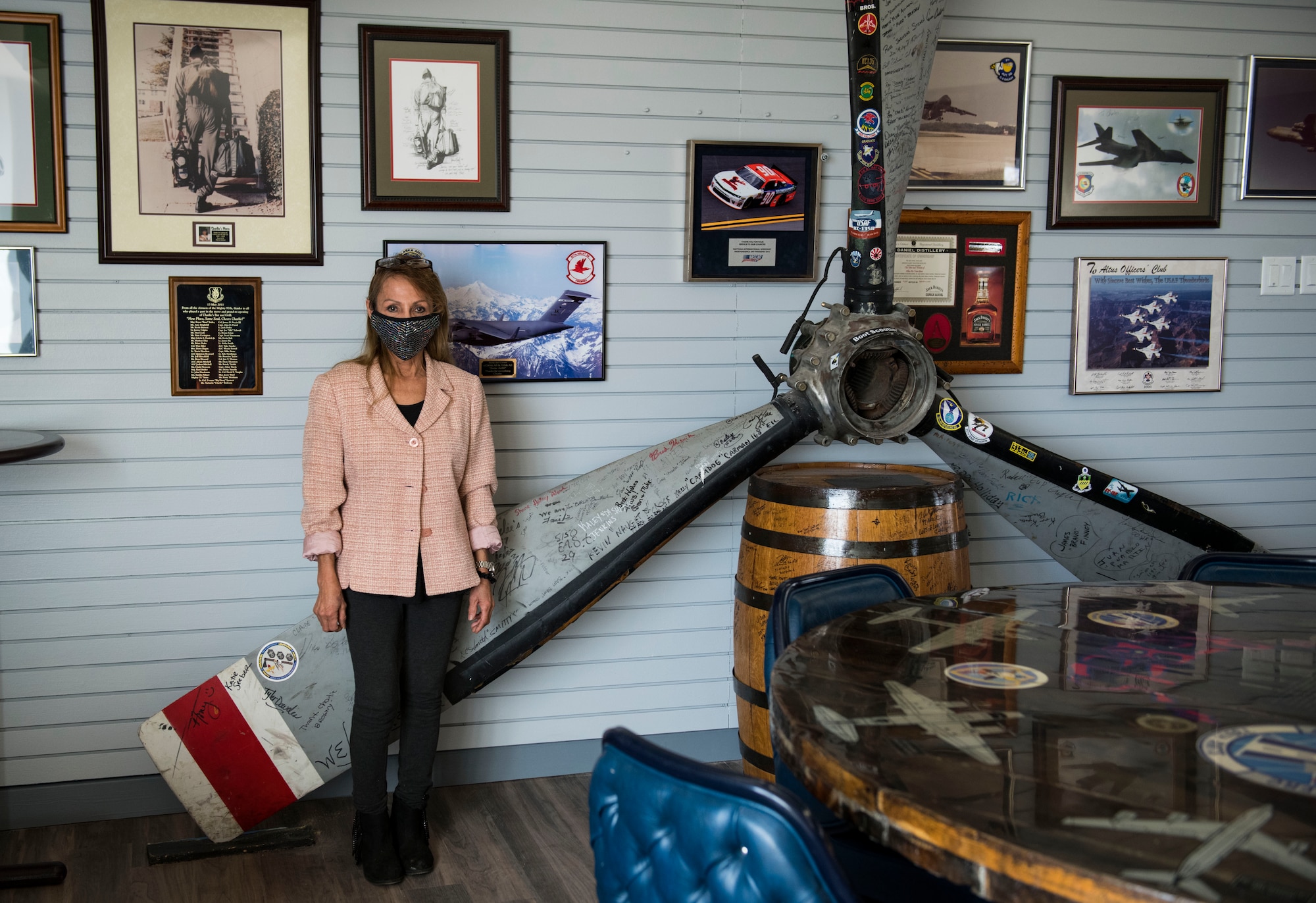 Vacharin “Charlie” Panboon Bedesem, Charlie’s Lounge bartender, poses for a photo March 8, 2021, at Altus Air Force Base, Oklahoma. In 1988, what was formerly an officer’s club was named after Charlie. (U.S. Air Force photo by Airman 1st Class Amanda Lovelace)