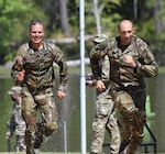 Idaho Army National Guardsman Capt. John Bomsta and his teammate, Sgt. 1st Class Nathan Smith from the West Virginia Army National Guard, finish as the National Guard’s top team April 18, 2021, at the U.S. Army’s Best Ranger Competition and 10th out of 51 U.S. Army teams.