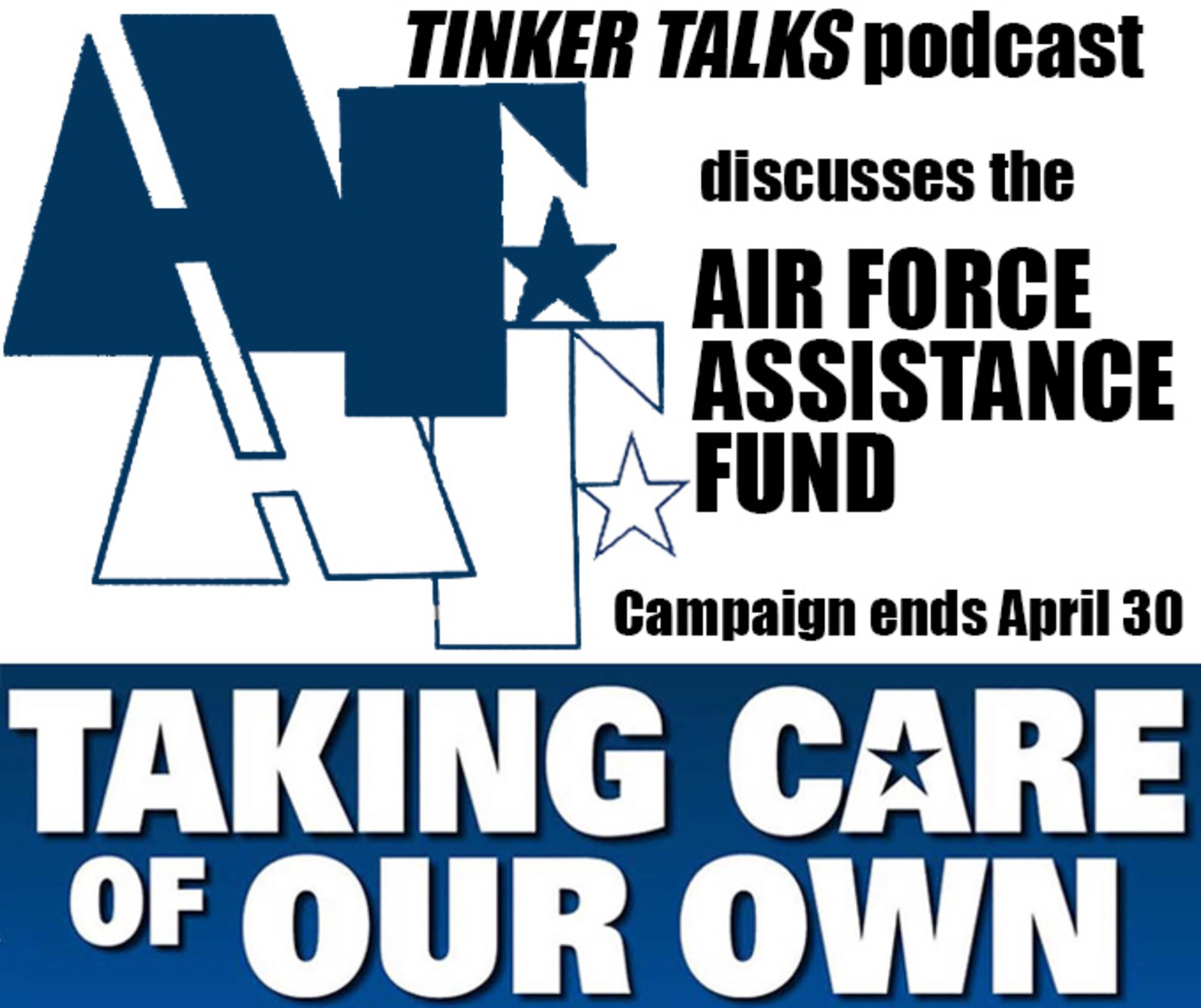 Graphic advertising the Air Force Assistance Fund podcast
