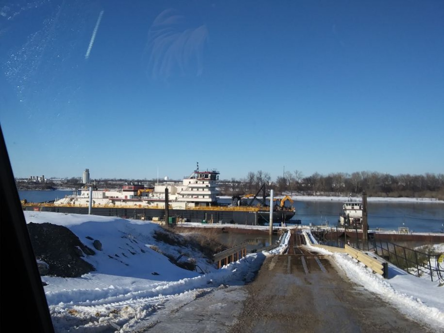 IN THE PHOTO, a photo of the Memphis District’s Ensley Engineer Yard after getting hit hard with frigid temperatures in mid-February this year. From frozen pipes to no electricity, many people and structures were impacted by the icy weather, including the district’s Dredge Hurley. It took approximately one month and multiple Ensley Engineer Yard crews to thaw out and repair the dredge. Now that the Dredge Hurley is thawed and repaired, it’s ready to dredge the Mississippi River, which is scheduled to start within the next two weeks.