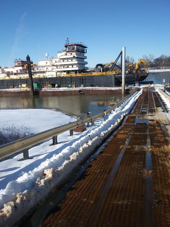 IN THE PHOTO, a photo of the Memphis District’s Ensley Engineer Yard after getting hit hard with frigid temperatures in mid-February this year. From frozen pipes to no electricity, many people and structures were impacted by the icy weather, including the district’s Dredge Hurley. It took approximately one month and multiple Ensley Engineer Yard crews to thaw out and repair the dredge. Now that the Dredge Hurley is thawed and repaired, it’s ready to dredge the Mississippi River, which is scheduled to start within the next two weeks.