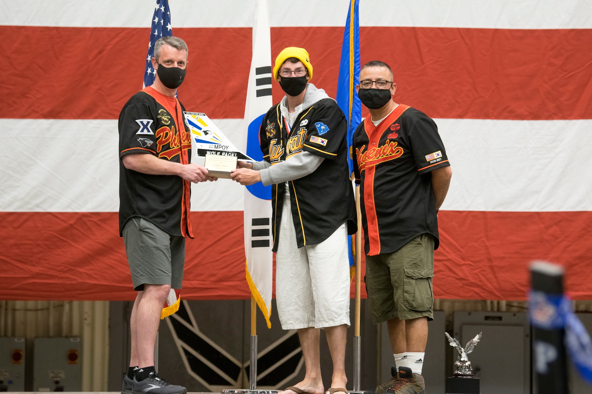 Staff Sgt. Kyle Mackey, 80th Aircraft Maintenance Unit, wins the 2020 8th Maintenance Group Airman Maintenance Professional of the Year award at Kunsan Air Base, Republic of Korea March 24, 2021. This was part of Kunsan’s 2020 Maintenance Professional of the Year awards. (U.S. Air Force photo by Tech. Sgt. Will Bracy)