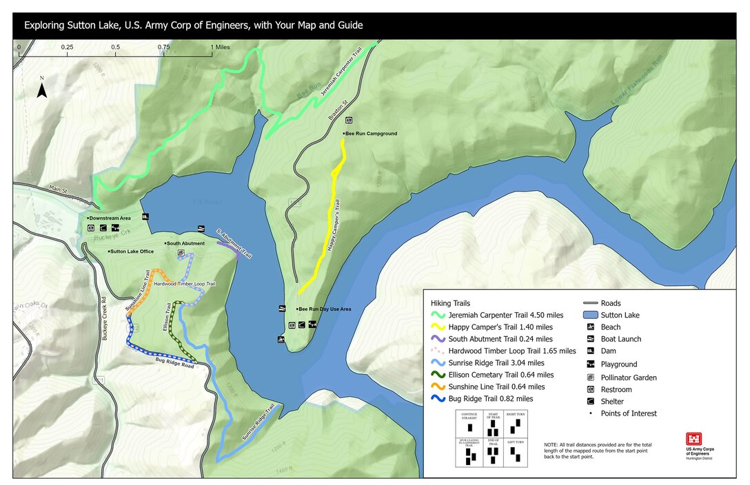 Sutton Lake Trail Map - Dam View