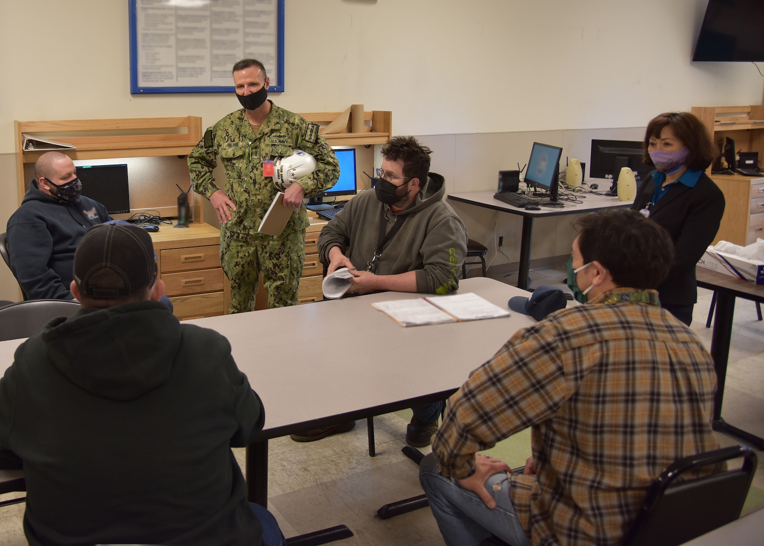 Vice Adm. Bill Galinis, Commander, Naval Sea Systems (NAVSEA) Command and Ms. Giao Phan, NAVSEA’s Executive Director visit the shipyard to meet with personnel from all four naval shipyards during a Naval Sustainment Systems.