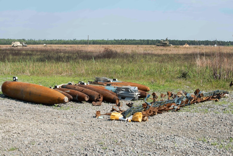 Approximately 90 bomb dummy units (BDU) were cleared at Dare County Bomb Range, North Carolina, April 19, 2021.