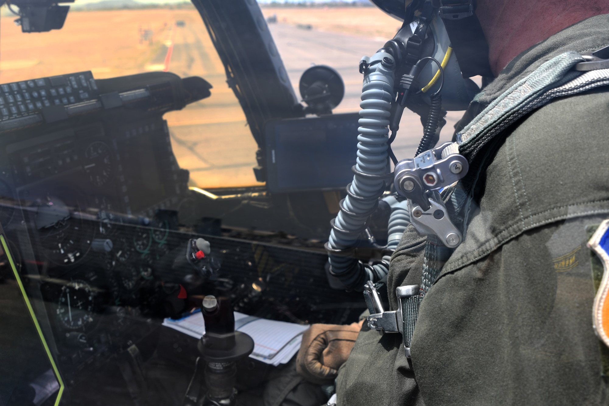 U.S. Air Force Lt Col. Jason Case, Air National Guard Air Force Reserve Command Test Center A-10 Thunderbolt II pilot, checks the LITENING Digital Port Plug-n-Play 3+ inside the cockpit of an A-10 at Davis-Monthan Air Force Base, Arizona, April 14, 2021.