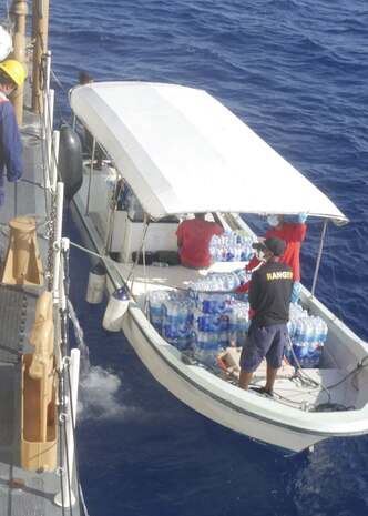 Coast Guard Cutter delivers emergency supplies to Palau following Typhoon Surigae
