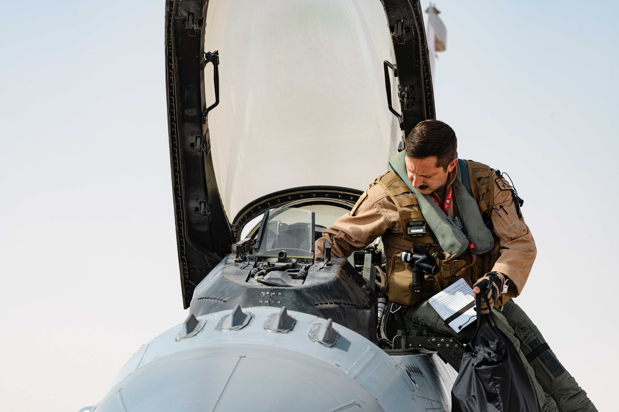 Photo of a pilot on an F-16