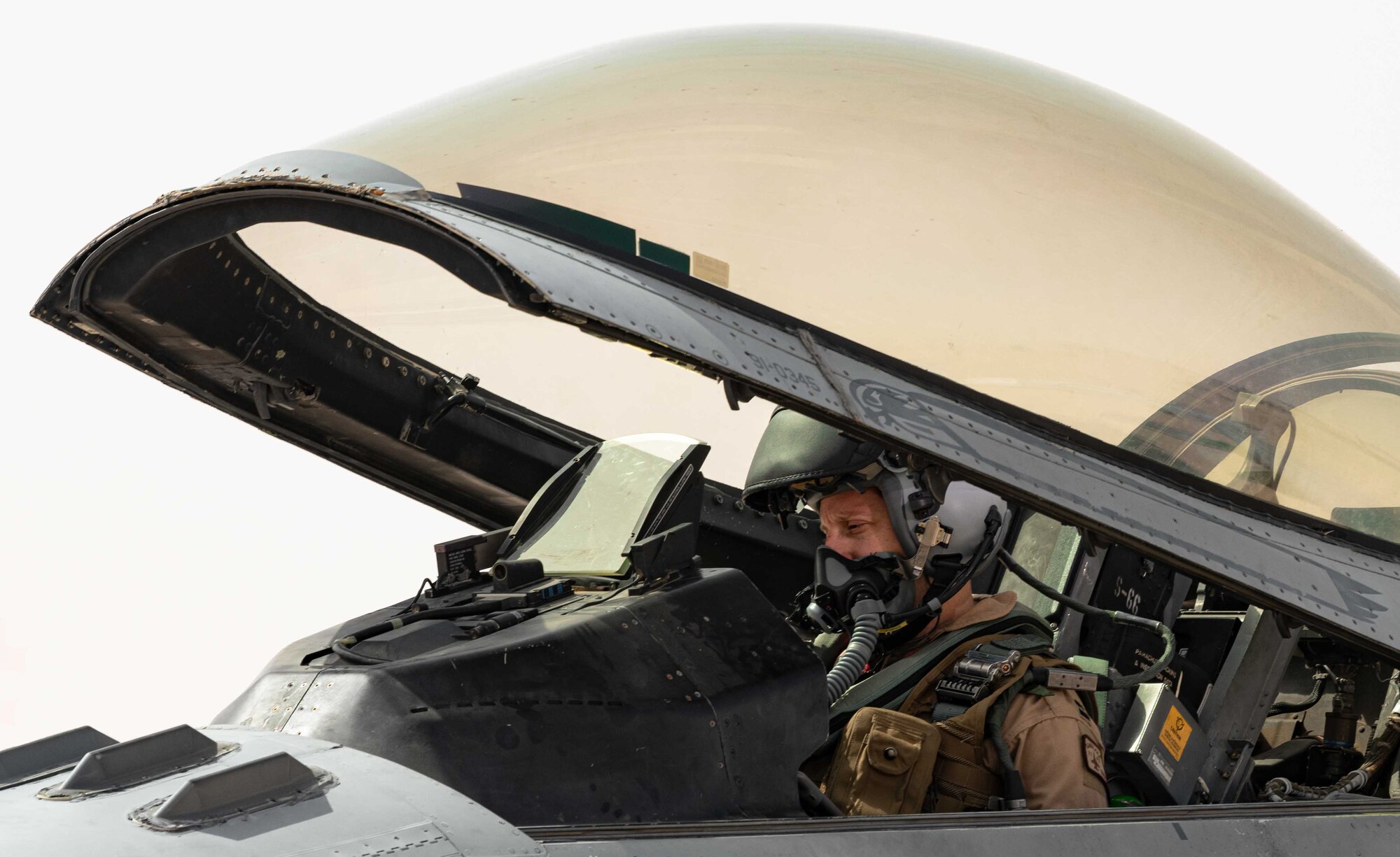 Photo of a pilot in an F-16