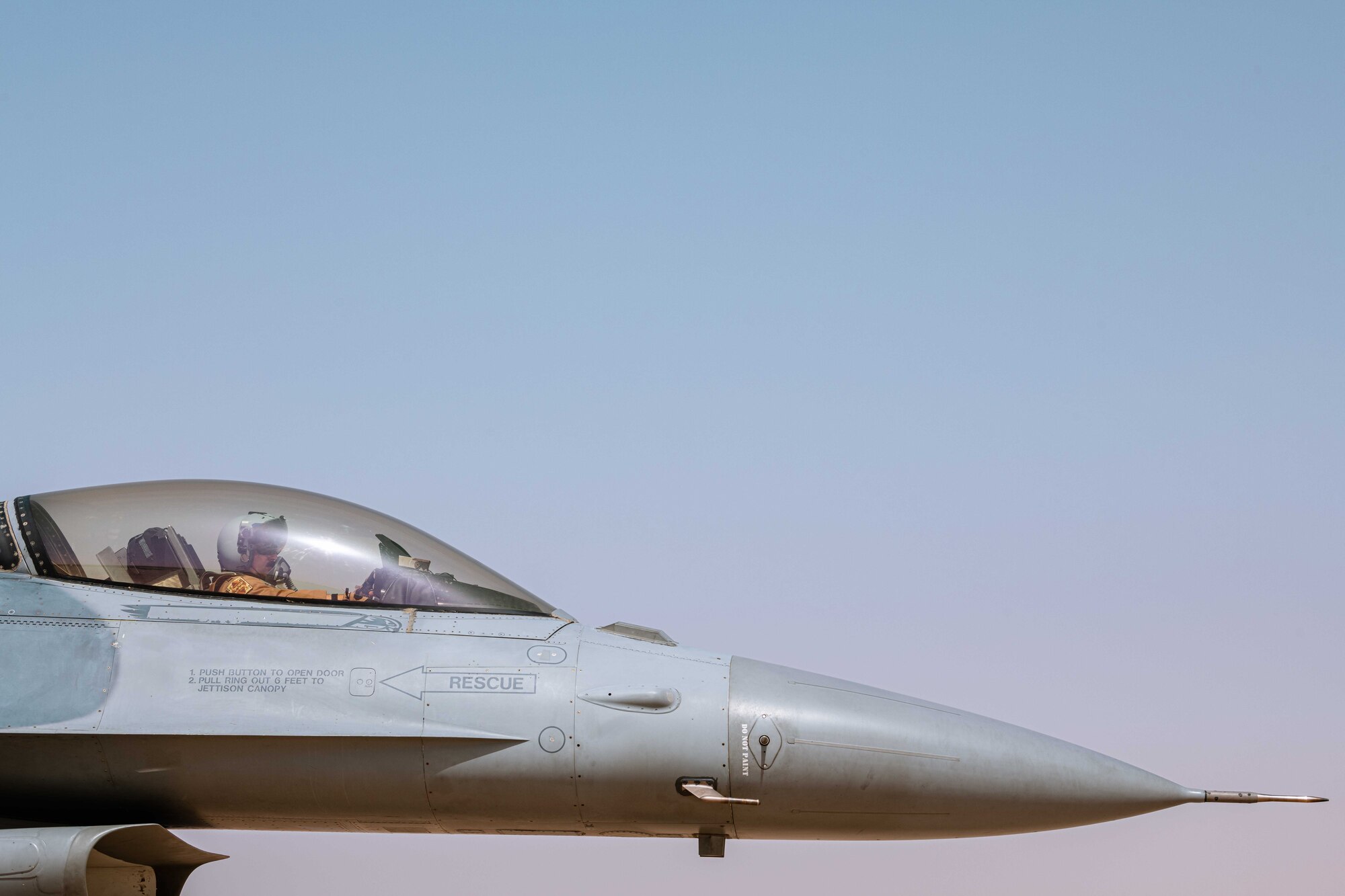 Photo of a pilot in an F-16