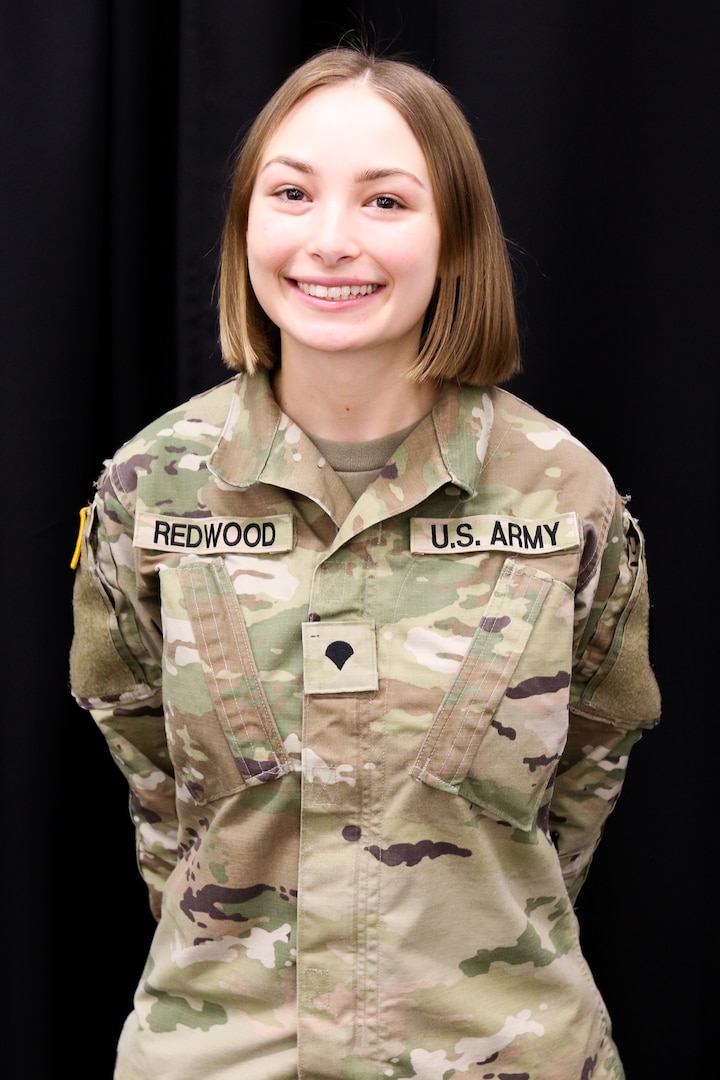 Spc. Mariah Redwood, a combat medic assigned to Company C, 328th Brigade Support Battalion, 56th Stryker Brigade Combat Team, following an interview April 15, 2021, in Lancaster, Pa. Redwood administered the COVID-19 vaccine to her father.