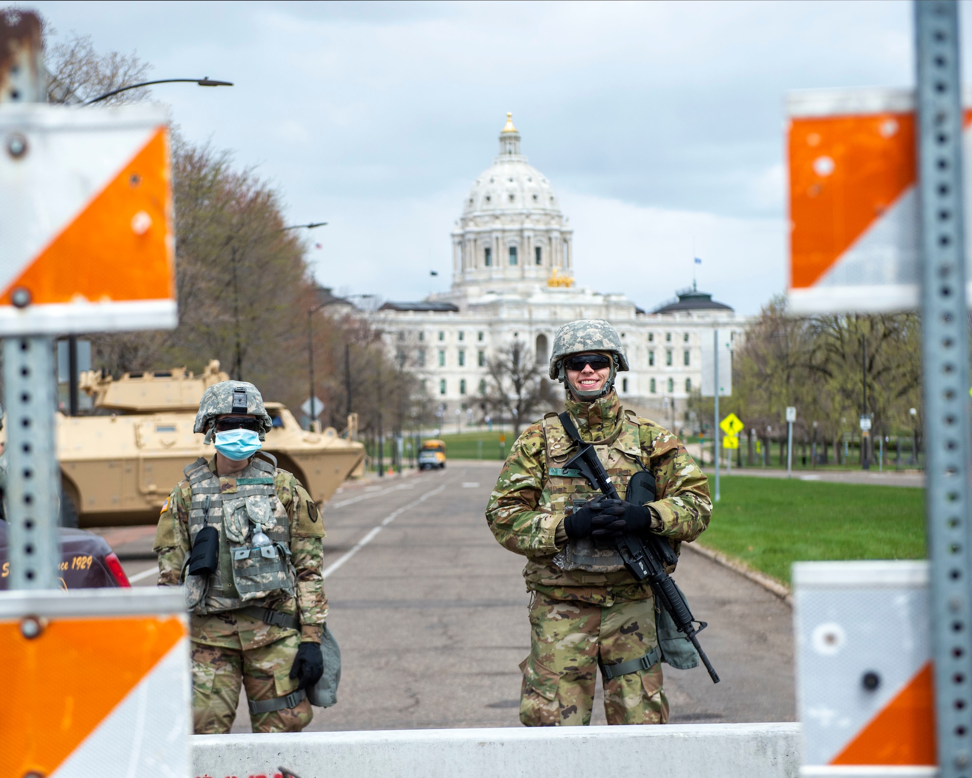U.S. Air Force Airmen support security missions during Operation Safety Net in St. Paul, Minn., Apr. 20, 2021.