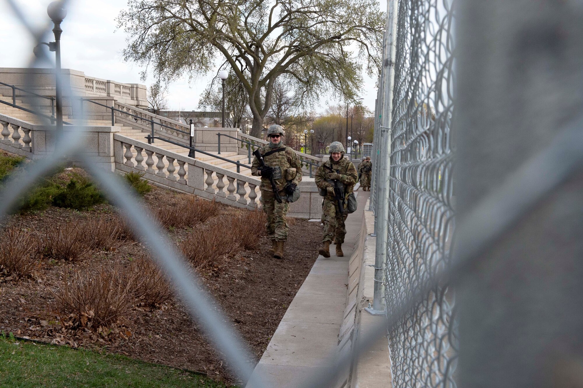 U.S. Air Force Airmen support security missions during Operation Safety Net in St. Paul, Minn., Apr. 20, 2021.