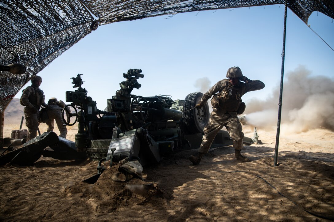 A missile is fired during a simulation.