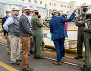 BREMERTON, Wash. – Vice Chief of Naval Operations Adm. Bill Lescher, visited Puget Sound Naval Shipyard & Intermediate Maintenance Facility, April 27, 2021, to tour PSNS & IMF facilities and discuss how the Public Shipyard Improvement Planand the Shipyard Infrastructure Optimization Program will enable PSNS & IMF to fully support the Navy the nation needs.(U.S. Navy photo by Wendy Hallmark)