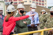 BREMERTON, Wash. – Vice Chief of Naval Operations Adm. Bill Lescher, visited Puget Sound Naval Shipyard & Intermediate Maintenance Facility, April 27, 2021, to tour PSNS & IMF facilities and discuss how the Public Shipyard Improvement Planand the Shipyard Infrastructure Optimization Program will enable PSNS & IMF to fully support the Navy the nation needs.(U.S. Navy photo by Wendy Hallmark)