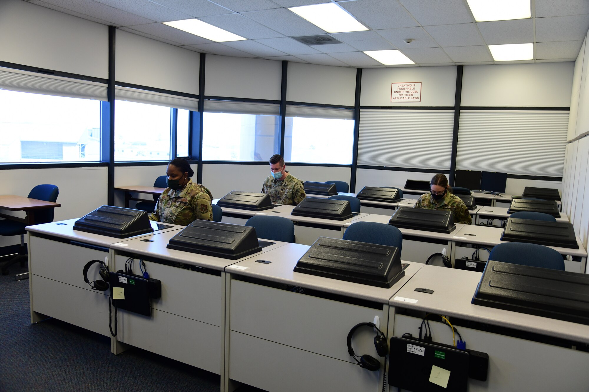 The 926th Force Support Squadron, Education and Training office, administers Career Development Course and Professional Military Education testing for wing members during Unit Training Assembly weekends, April 10, Nellis Air Force Base, Nevada.