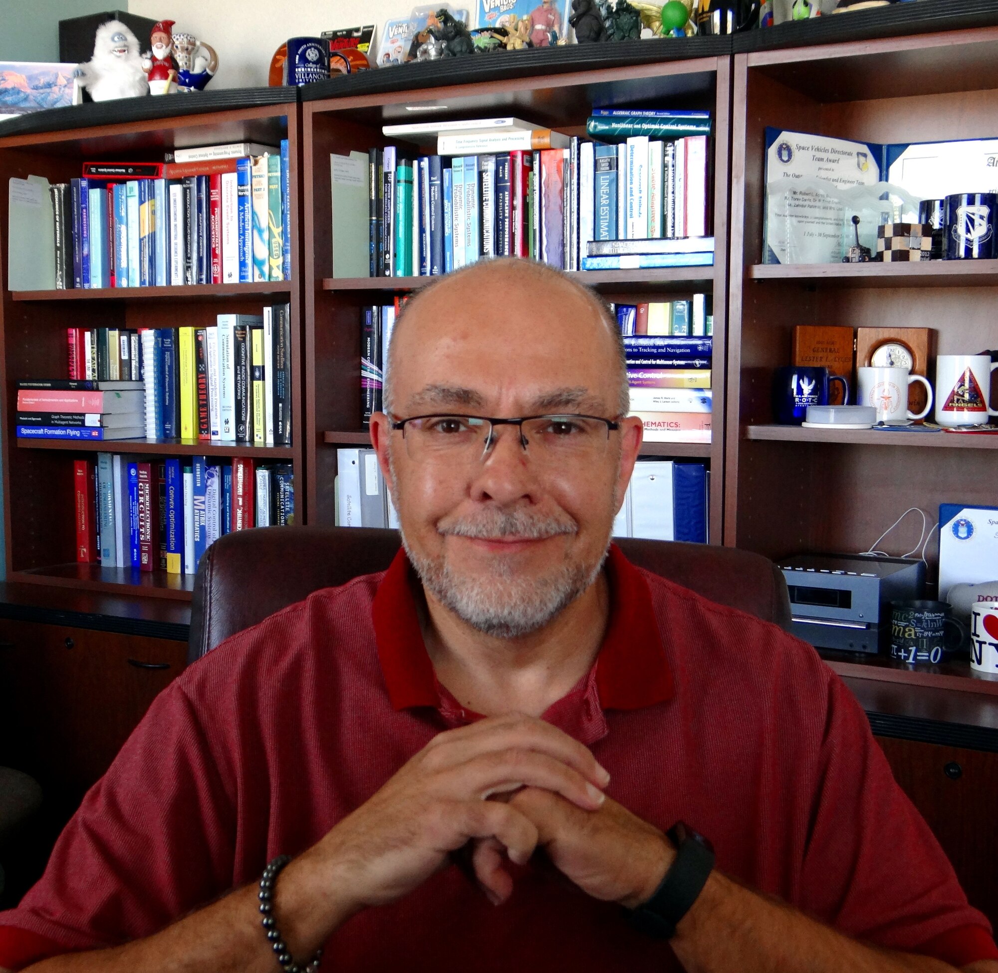 Air Force Research Laboratory researcher Dr. (Richard) Scott Erwin in his office at the AFRL Space Vehicles Directorate located on Kirtland AFB, N.M. (Courtesy photo)