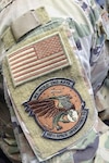 Photo of unit patch on uniform