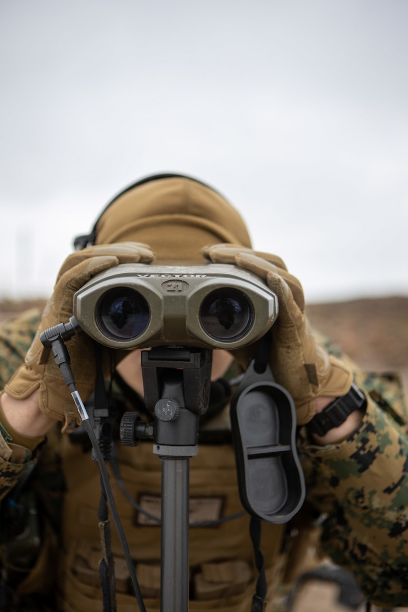 Binoculars, targeting, military