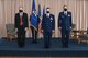 Col. Louis Duncan, center, became the new senior materiel leader of the Air Force Life Cycle Management Center Airspace Mission Planning Division, taking over from Col. Jason Avram during a change of leadership ceremony at Hanscom Air Force Base, Mass., April 30. Steven Wert, program executive officer Digital (left), presided over the event, as well as Avram’s retirement ceremony the same day. (U.S. Air Force photo by Todd Maki)