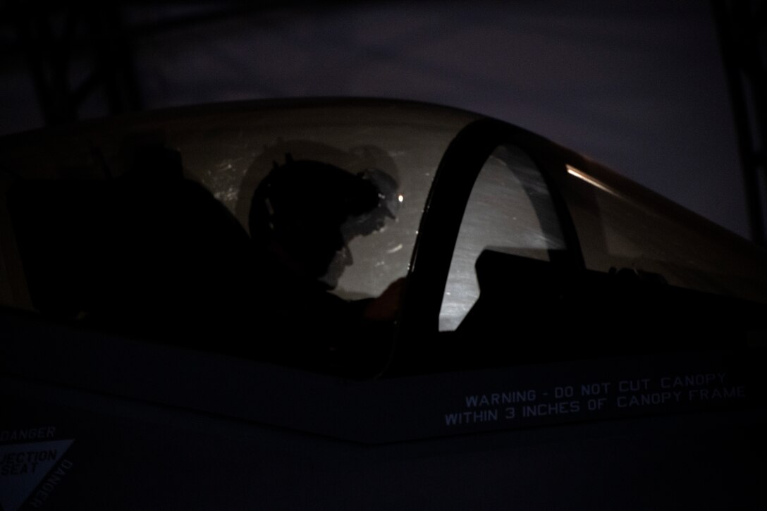 The 58th Fighter Squadron and 33rd Aircraft Maintenance Squadron conduct night flying operations to accommodate pilot training qualification requirements.