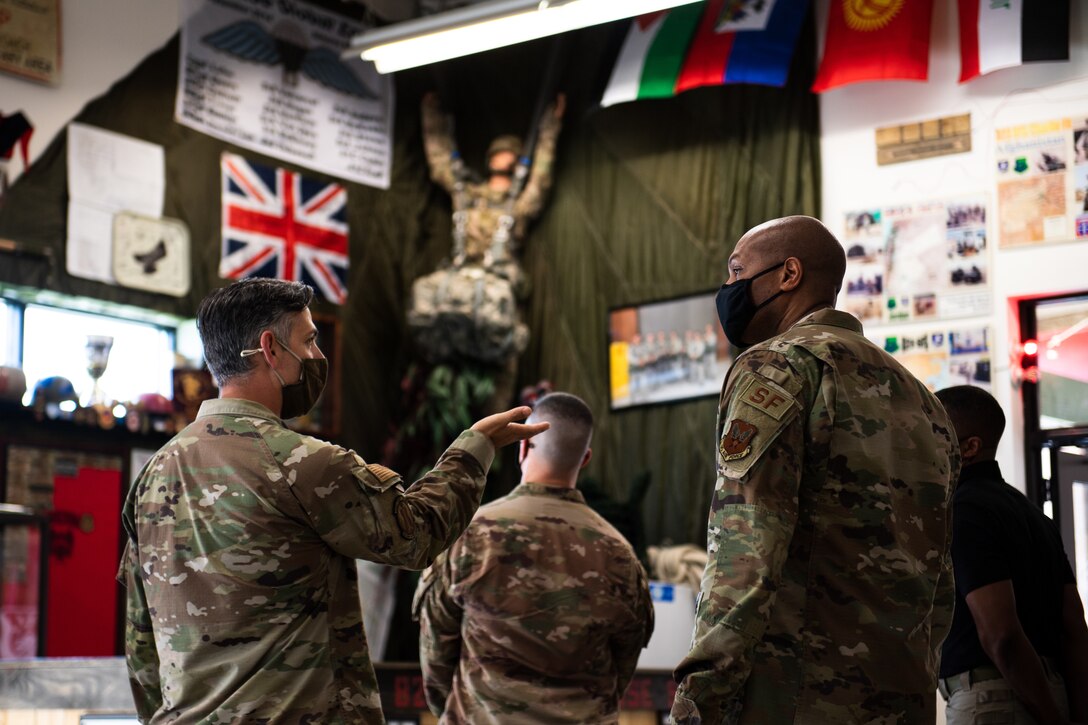 Photo of Airmen talking