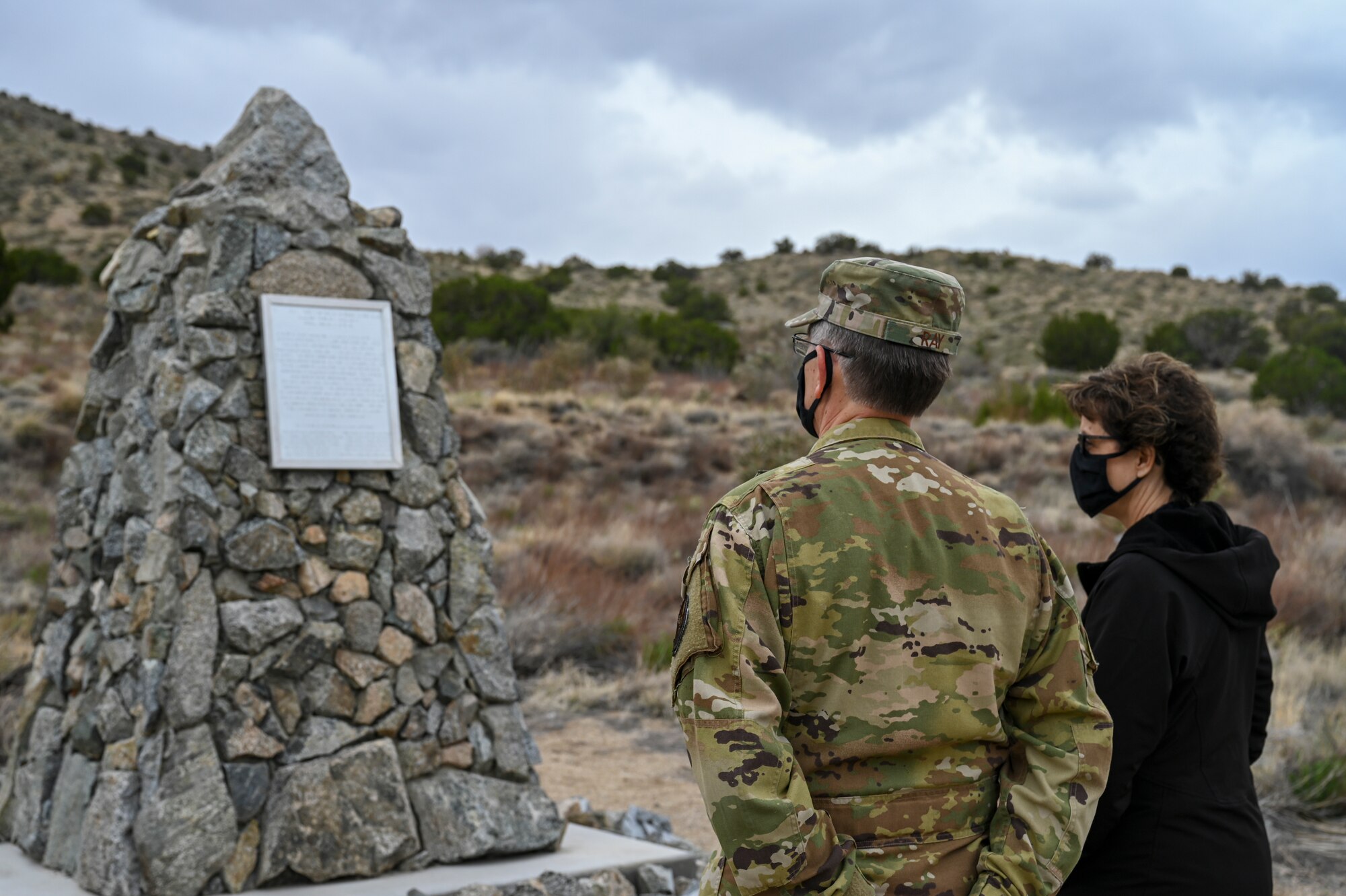 U.S. Air Force Gen. Timothy Ray, Air Force Global Strike Command commander, visited the B-29 crash memorial site with his spouse, Rhonda Ray.