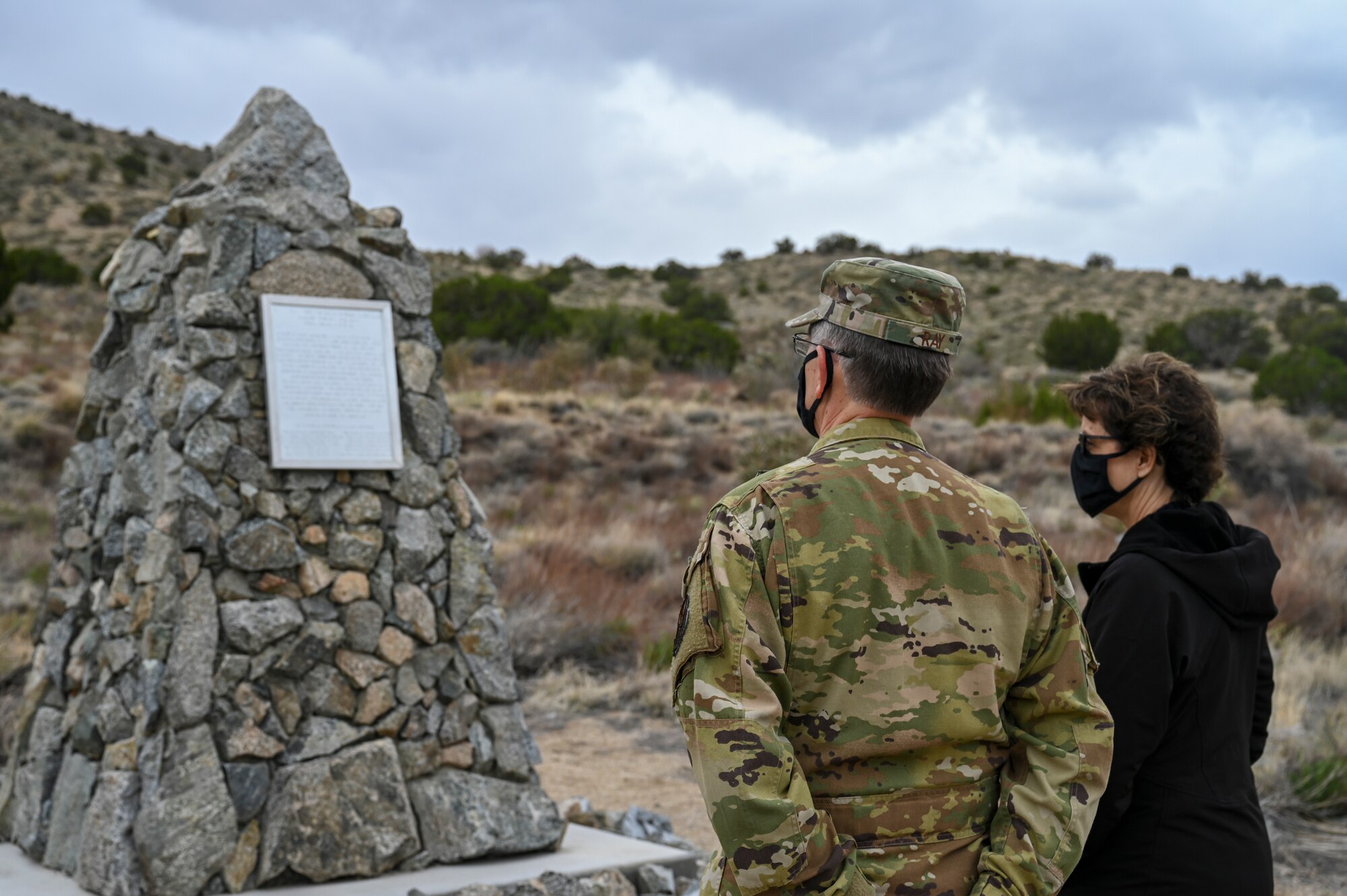 U.S. Air Force Gen. Timothy Ray, Air Force Global Strike Command commander, visited the B-29 crash memorial site with his spouse, Rhonda Ray.