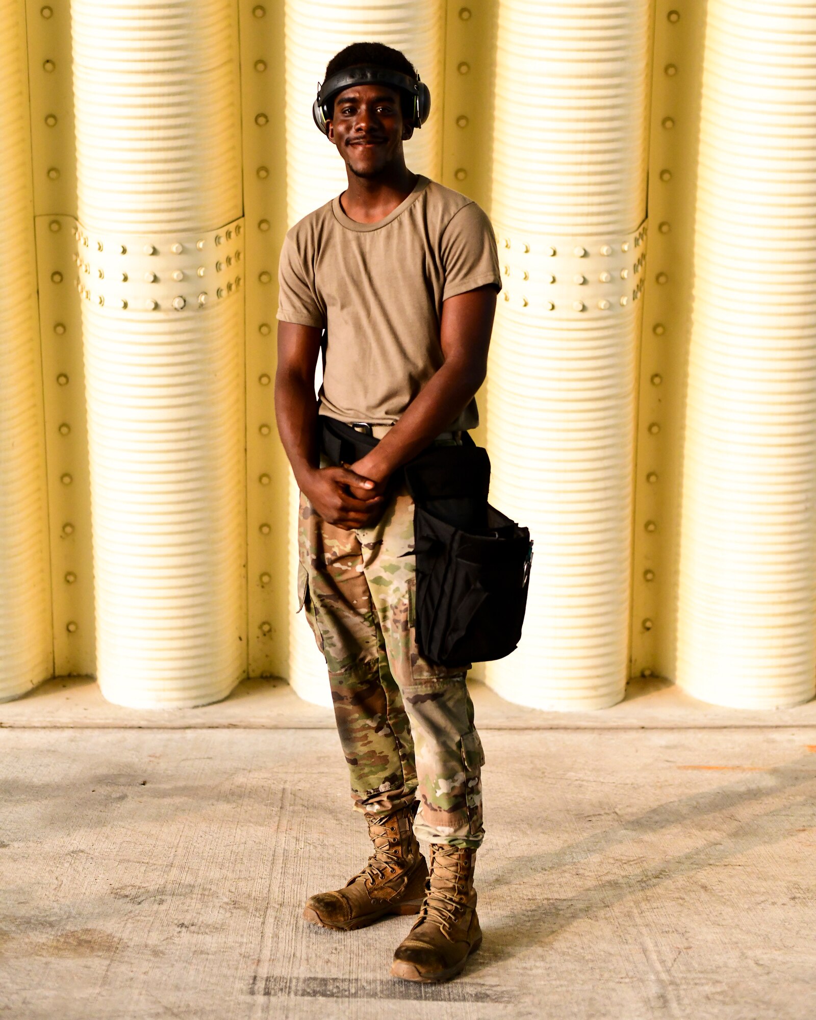An Airman poses for a portrait.