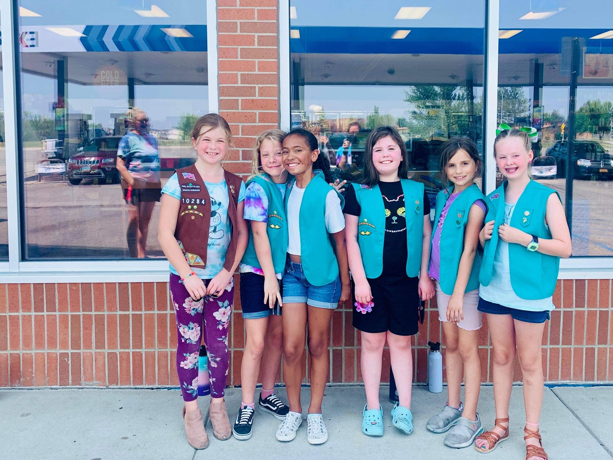 Girl Scouts are pictured above helping out at Minot Air Force Base, ND. Courtesy asset from Lucy Vest