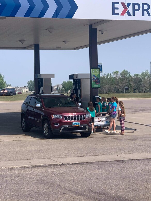 Girl Scouts are pictured above helping out at Minot Air Force Base, ND. Courtesy asset from Lucy Vest