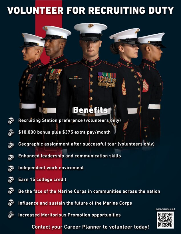This photo illustration poster is designed to inform and grab attention prospective recruiting volunteers.