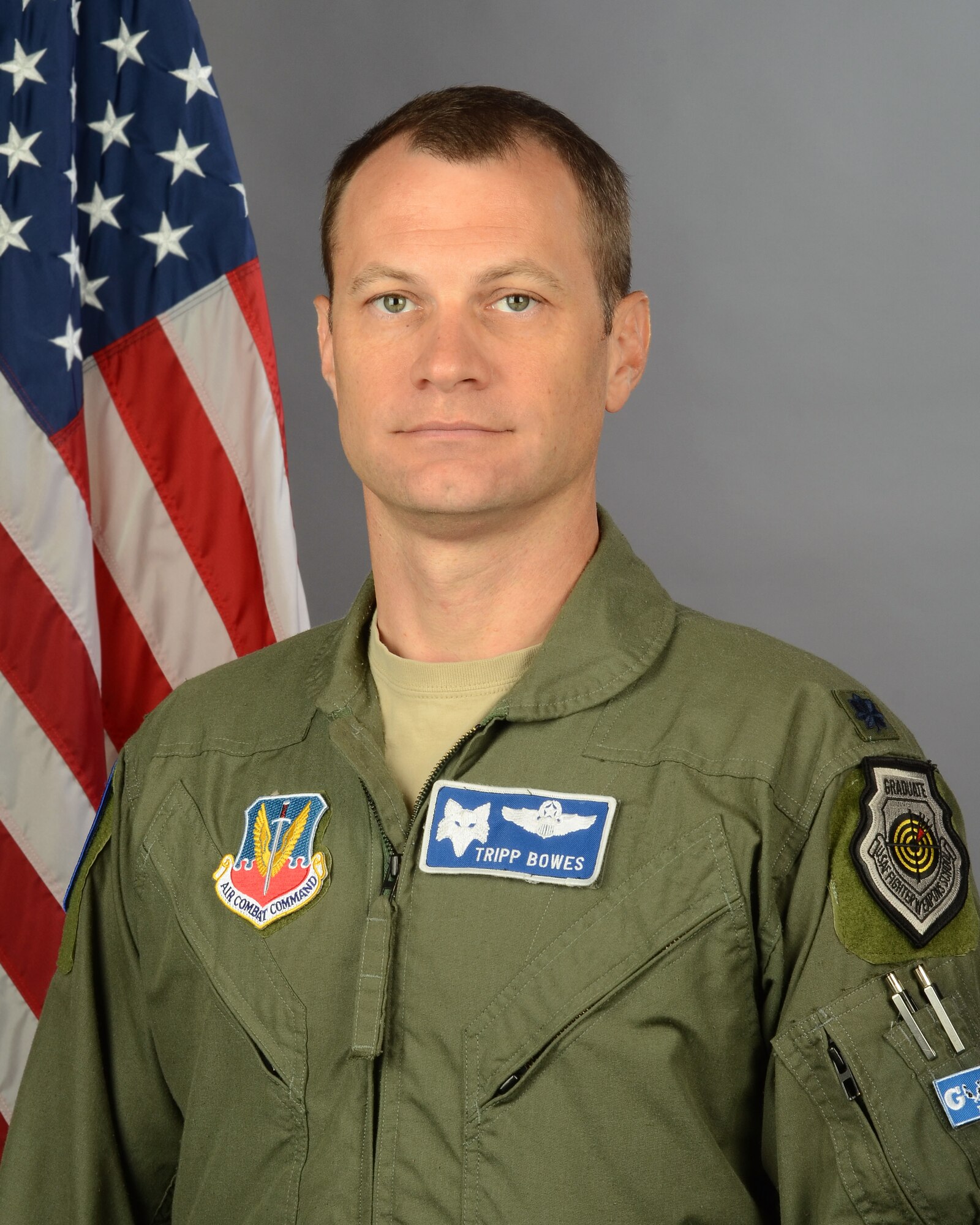 Portrait of Lt. Col. Daniel Bowes, commander of the 157th Fighter Squadron at McEntire Joint National Guard Base, S.C., Aug. 19, 2020. (U.S. Air National Guard photo by Senior Master Sgt. Edward Snyder, 169th Fighter Wing Public Affairs)