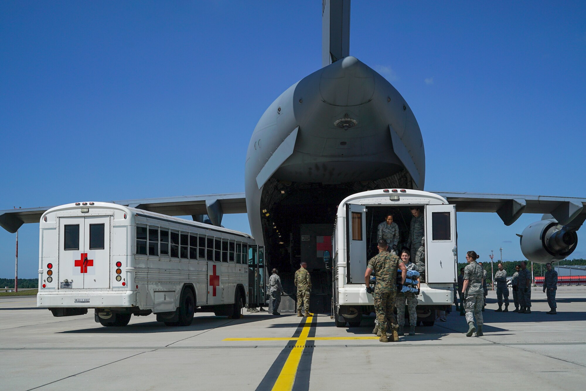 Loading Wounded Military Members onto C-17 Globemaster III