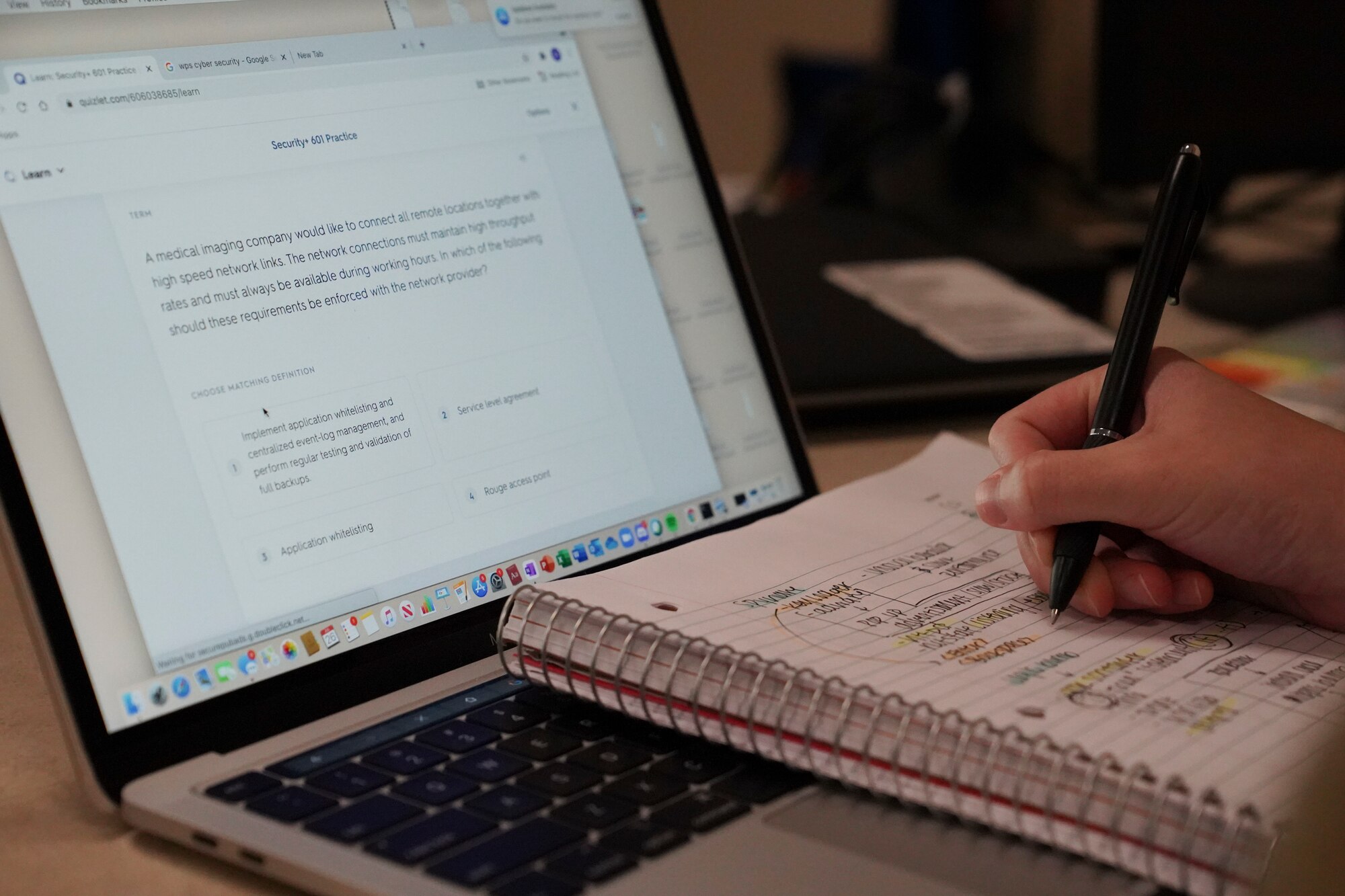U.S. Air Force Airman Madelyn Brown, 336th Training Squadron cyber transport student, takes notes during class inside Thompson Hall at Keesler Air Force Base, Mississipi, July 26, 2021. As a yellow rope, Brown has taken a charge early to become a leader amongst her peers. (U.S. Air Force photo by Senior Airman Spencer Tobler)