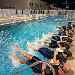 Special Warfare candidates attend a development session and work on pool skills through the use of flutter kicks in Tampa, Florida.
