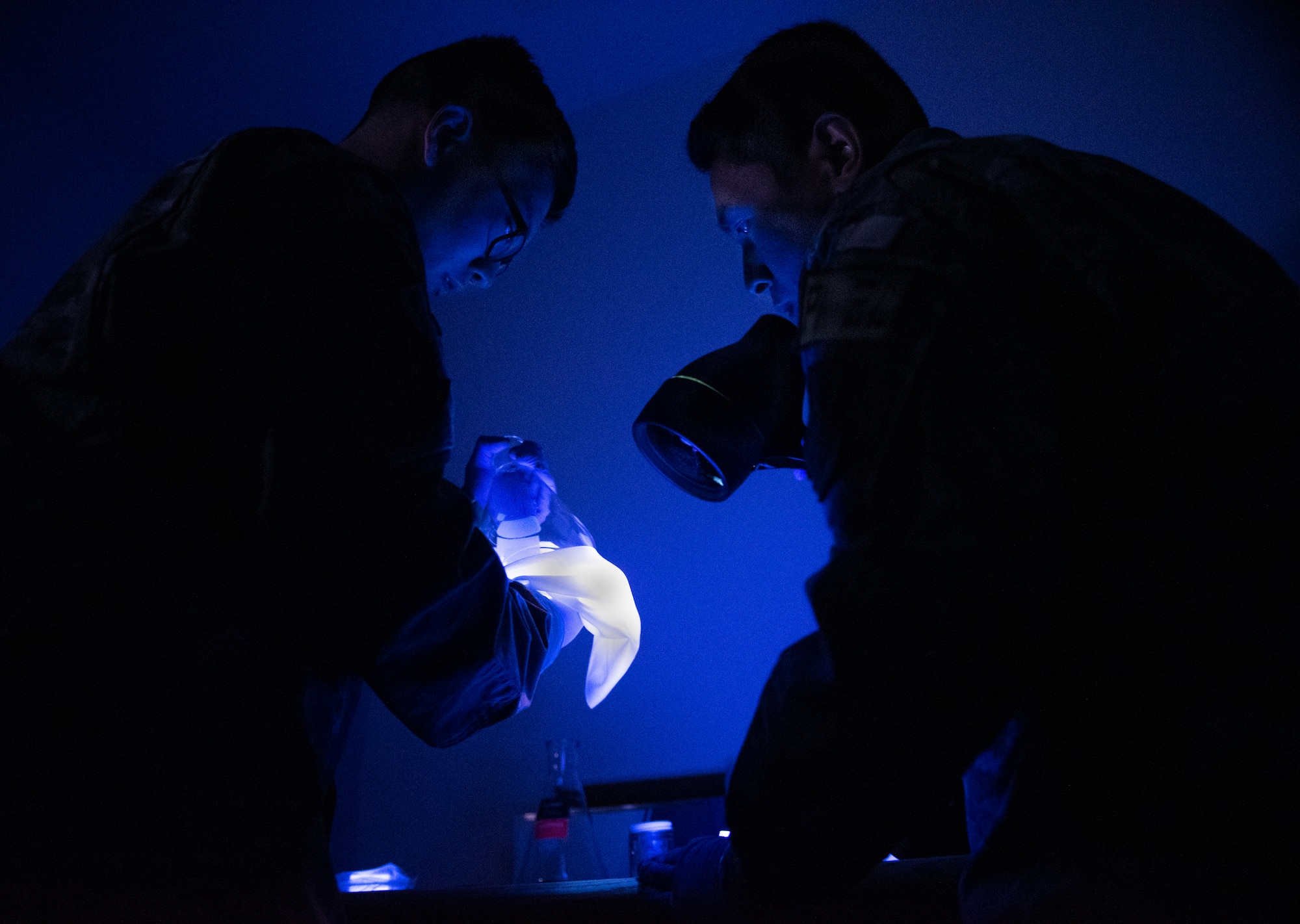 After the gauges are checked for contamination, they are calibrated to ensure they accurately display pressure readings. (U.S. Air Force photo by Airman 1st Class Kylie Barrow)