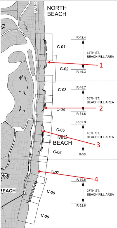 Miami-Dade County Beach Renourishment staging areas