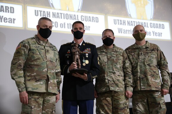 Senior NCO of the year: Master Sgt. Zachary Beveridge, a master leadership course facilitator with 640th Regiment, Regional Training Institute.