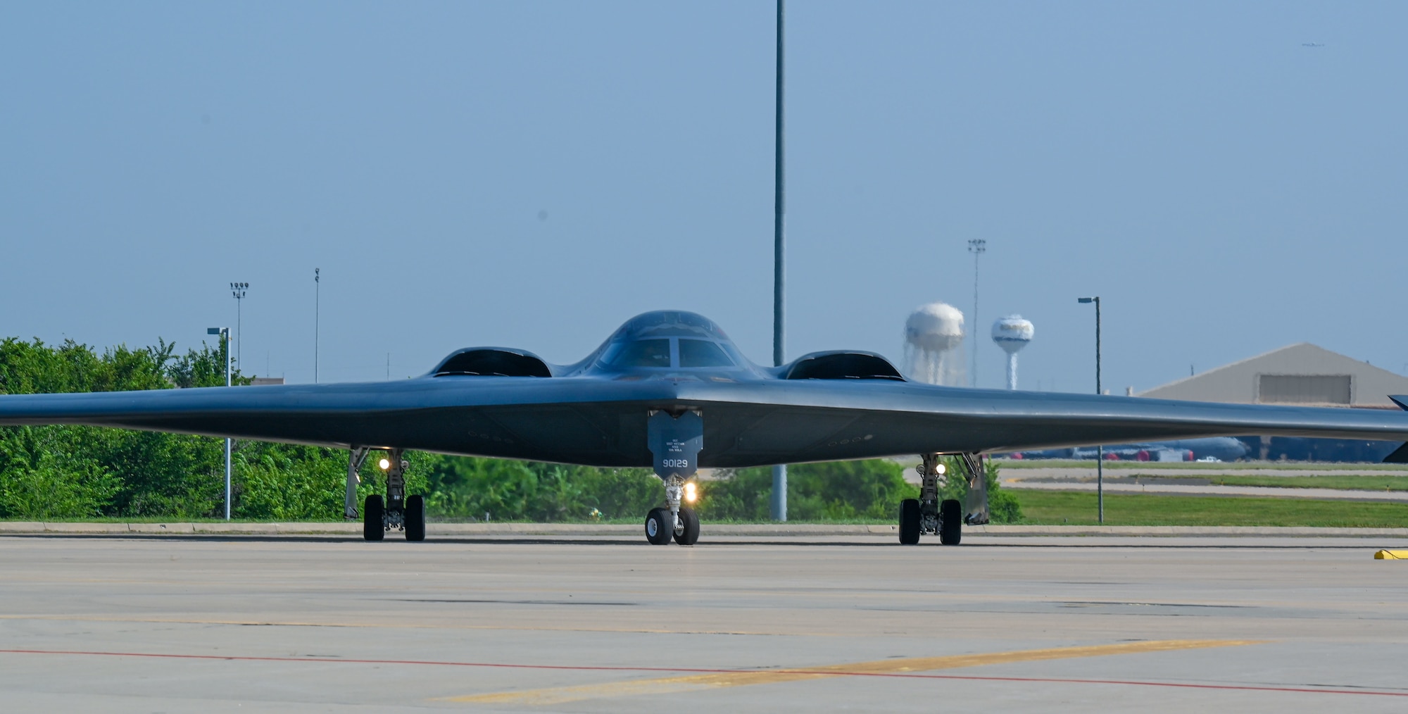 B-2 taxiing on ramp