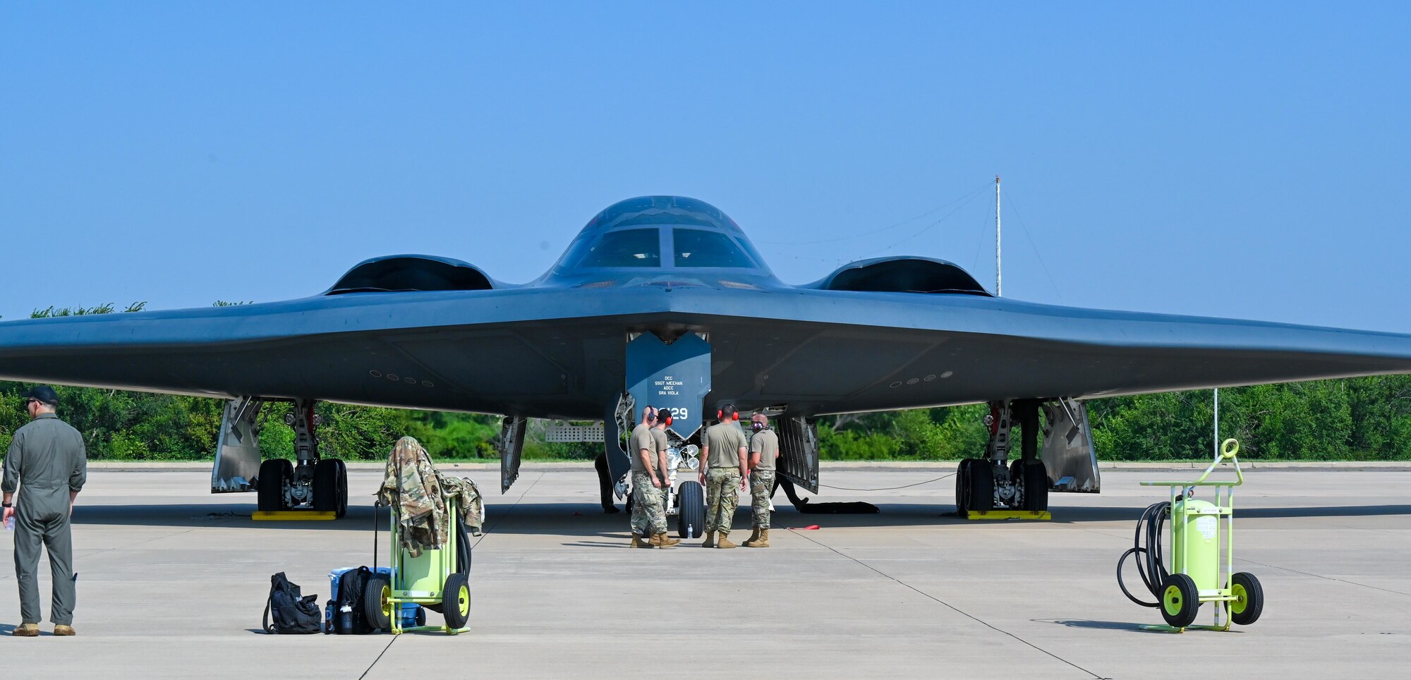 B-2 parked on ramp