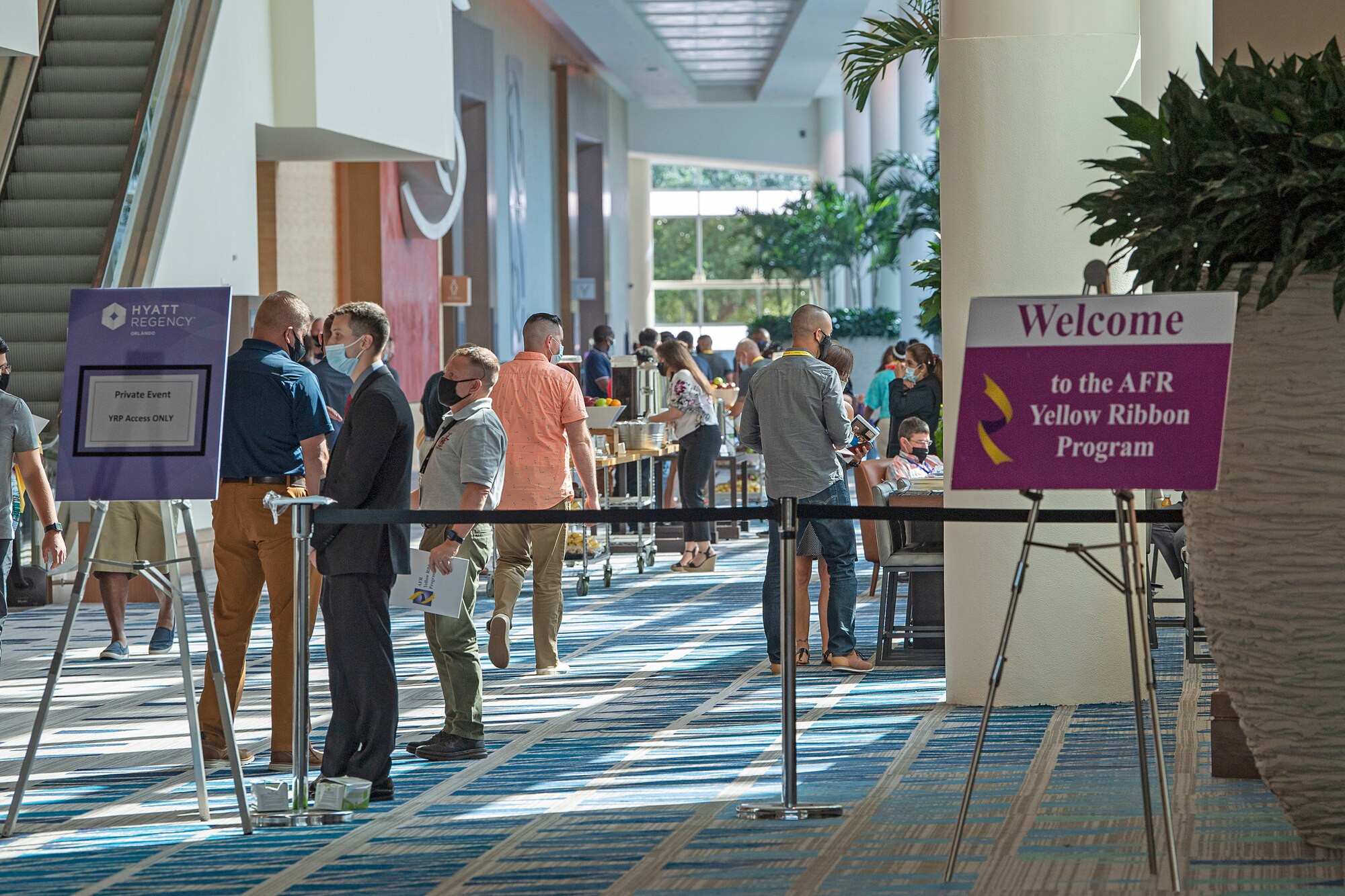 The Yellow Ribbon Program hosted an event in Orlando, Florida, July 23-24, 2021. More than 350 Reserve Citizen Airmen and their loved ones gather in the program’s first large-scale, in-person event in more than 14 months. (U.S. Air Force photo by Staff Sgt. Mary McKnight)