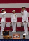 CAPT Hicks relieves CAPT Cole of command at NCDOC change of command ceremony