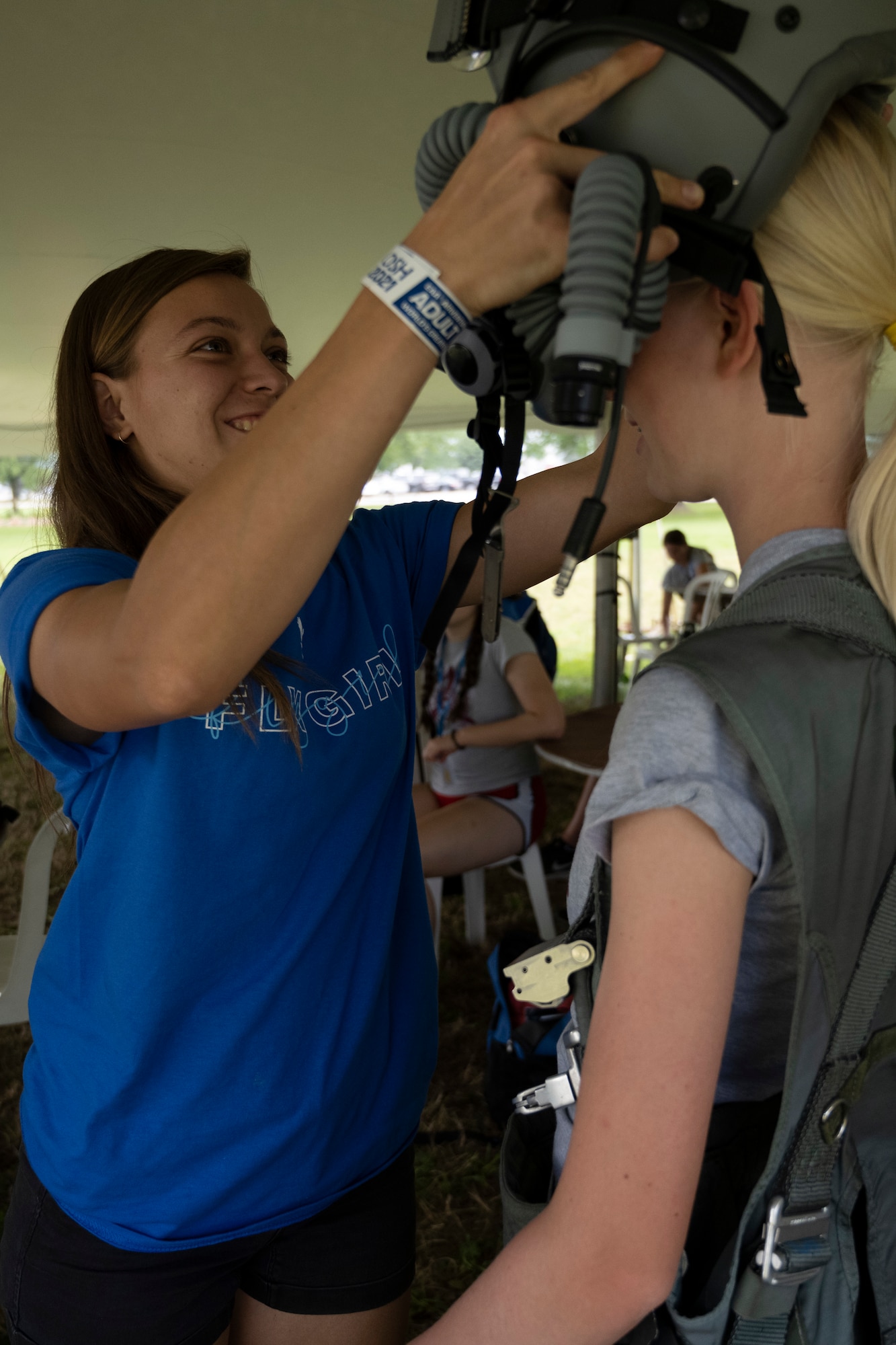 Staff. Sgt. Lydia Whitney, an F-16 Avionics Craftsman with the 756th Aircraft Maintenance Squadron, Luke Air Force Base, Arizona, hosted an interactive military flight presentation for aspiring young aviators