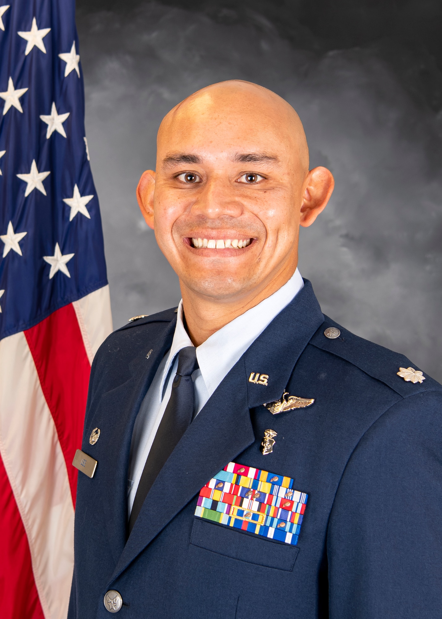 U.S. Air Force Lt Col Darrell Lee, Jr., 423rd MDS commander, poses for a studio photo. (Courtesy photo).