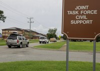 JOINT BASE LANGLEY-EUSTIS, Va. (Aug. 3, 2021) Joint Task Force Civil Support (JTF-CS) Incident Support Team 3 departs JTF-CS headquarters for Tennessee during exercise Vibrant Response 21.2.