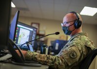JOINT BASE LANGLEY-EUSTIS, Va. (Aug. 5, 2021) Joint Task Force Civil Support (JTF-CS) Chief of Staff Army Col. Christopher Caldwell addresses joint operations center personnel during a commander’s update brief to JTF-CS Commanding General Maj. Gen. Jeff Van as part of exercise Vibrant Response 21.2.