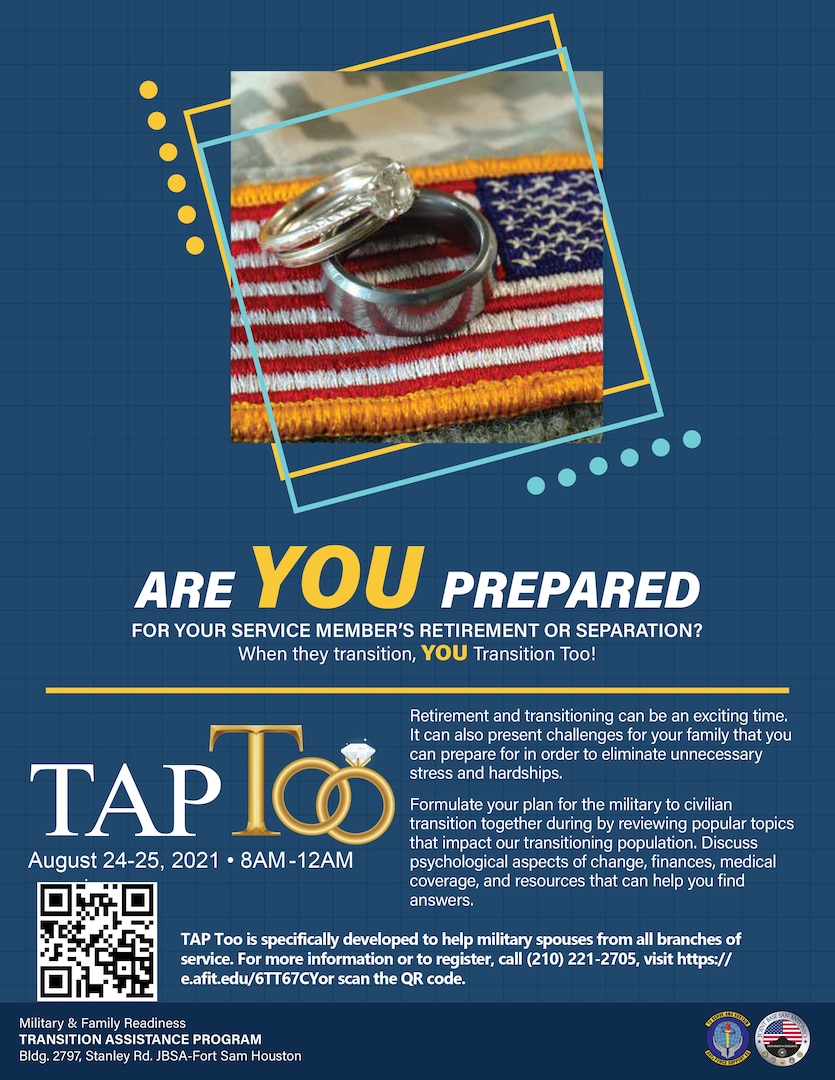 JBSA-Fort Sam Houston M&FRC to host ‘TAP Too’ workshop Aug. 24-25